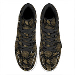 Merry Christmas Poinsettia Pattern Print High Top Leather Sneakers