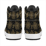 Merry Christmas Poinsettia Pattern Print High Top Leather Sneakers