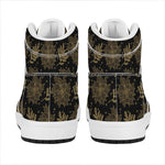 Merry Christmas Poinsettia Pattern Print High Top Leather Sneakers