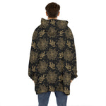 Merry Christmas Poinsettia Pattern Print Hoodie Blanket