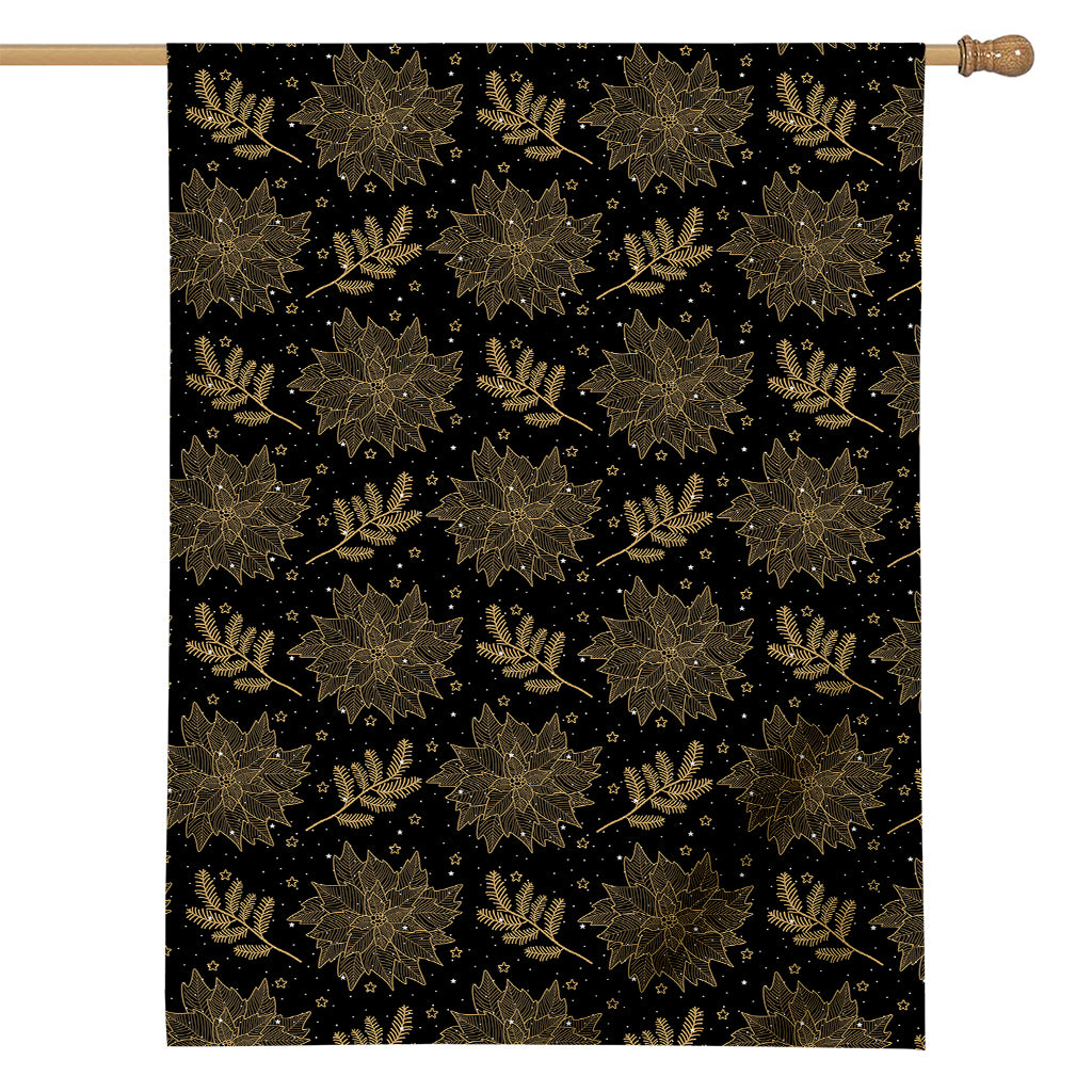 Merry Christmas Poinsettia Pattern Print House Flag