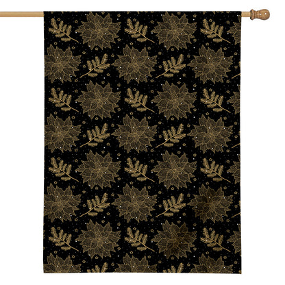 Merry Christmas Poinsettia Pattern Print House Flag