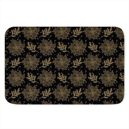 Merry Christmas Poinsettia Pattern Print Indoor Door Mat
