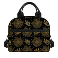 Merry Christmas Poinsettia Pattern Print Insulated Lunch Bag