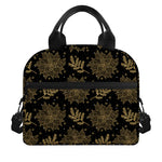 Merry Christmas Poinsettia Pattern Print Insulated Lunch Bag