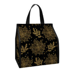 Merry Christmas Poinsettia Pattern Print Insulated Lunch Tote