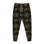 Merry Christmas Poinsettia Pattern Print Jogger Pants