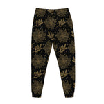 Merry Christmas Poinsettia Pattern Print Jogger Pants