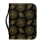 Merry Christmas Poinsettia Pattern Print Leather Bible Cover