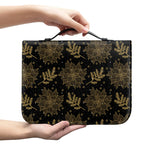 Merry Christmas Poinsettia Pattern Print Leather Bible Cover