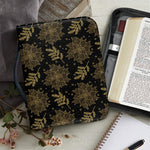 Merry Christmas Poinsettia Pattern Print Leather Bible Cover