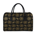 Merry Christmas Poinsettia Pattern Print Leather Duffel Bag