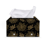 Merry Christmas Poinsettia Pattern Print Leather Tissue Box Cover