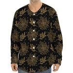 Merry Christmas Poinsettia Pattern Print Long Sleeve Baseball Jersey