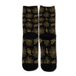 Merry Christmas Poinsettia Pattern Print Long Socks