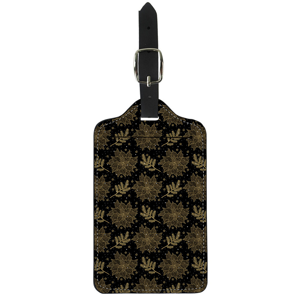 Merry Christmas Poinsettia Pattern Print Luggage Tag