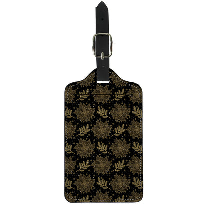 Merry Christmas Poinsettia Pattern Print Luggage Tag
