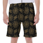 Merry Christmas Poinsettia Pattern Print Men's Beach Shorts