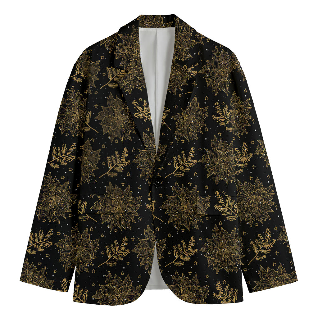 Merry Christmas Poinsettia Pattern Print Men's Blazer