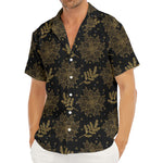 Merry Christmas Poinsettia Pattern Print Men's Deep V-Neck Shirt