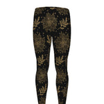 Merry Christmas Poinsettia Pattern Print Men's leggings