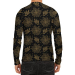 Merry Christmas Poinsettia Pattern Print Men's Long Sleeve Rash Guard