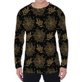 Merry Christmas Poinsettia Pattern Print Men's Long Sleeve T-Shirt