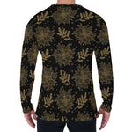 Merry Christmas Poinsettia Pattern Print Men's Long Sleeve T-Shirt
