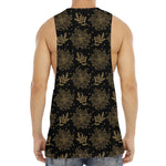 Merry Christmas Poinsettia Pattern Print Men's Muscle Tank Top