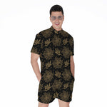 Merry Christmas Poinsettia Pattern Print Men's Rompers