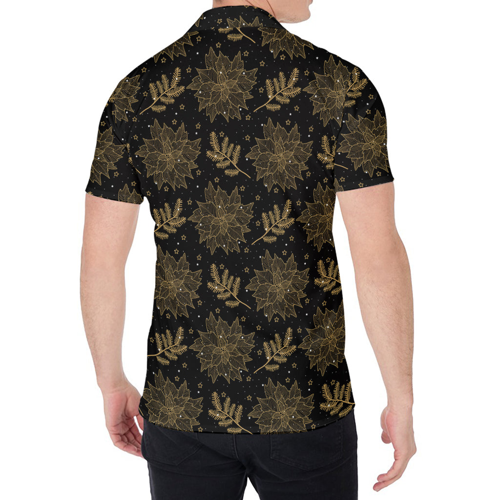 Merry Christmas Poinsettia Pattern Print Men's Shirt