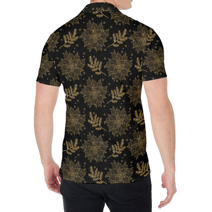Merry Christmas Poinsettia Pattern Print Men's Shirt