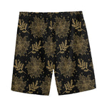 Merry Christmas Poinsettia Pattern Print Men's Sports Shorts