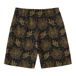Merry Christmas Poinsettia Pattern Print Men's Swim Trunks