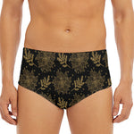 Merry Christmas Poinsettia Pattern Print Men's Triangle Swim Briefs