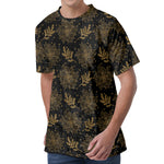 Merry Christmas Poinsettia Pattern Print Men's Velvet T-Shirt