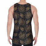 Merry Christmas Poinsettia Pattern Print Men's Velvet Tank Top