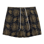 Merry Christmas Poinsettia Pattern Print Mesh Shorts