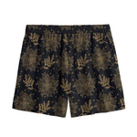 Merry Christmas Poinsettia Pattern Print Mesh Shorts