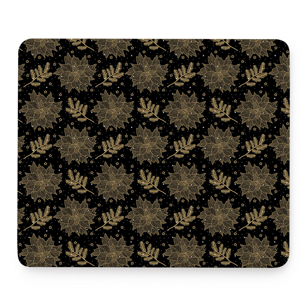 Merry Christmas Poinsettia Pattern Print Mouse Pad