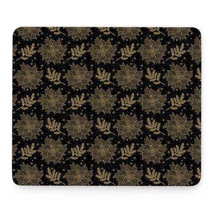 Merry Christmas Poinsettia Pattern Print Mouse Pad