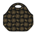 Merry Christmas Poinsettia Pattern Print Neoprene Lunch Bag