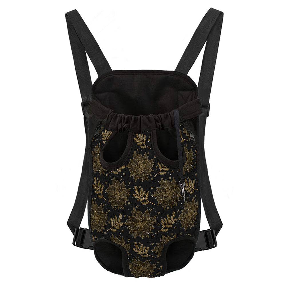 Merry Christmas Poinsettia Pattern Print Pet Carrier Backpack