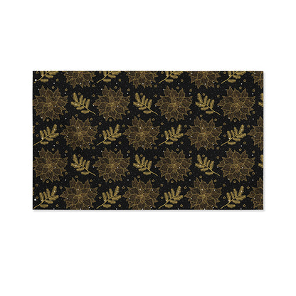 Merry Christmas Poinsettia Pattern Print Polyester Flag
