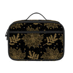 Merry Christmas Poinsettia Pattern Print Portable Lunch Bag