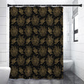 Merry Christmas Poinsettia Pattern Print Premium Shower Curtain