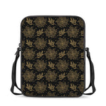 Merry Christmas Poinsettia Pattern Print Rectangular Crossbody Bag