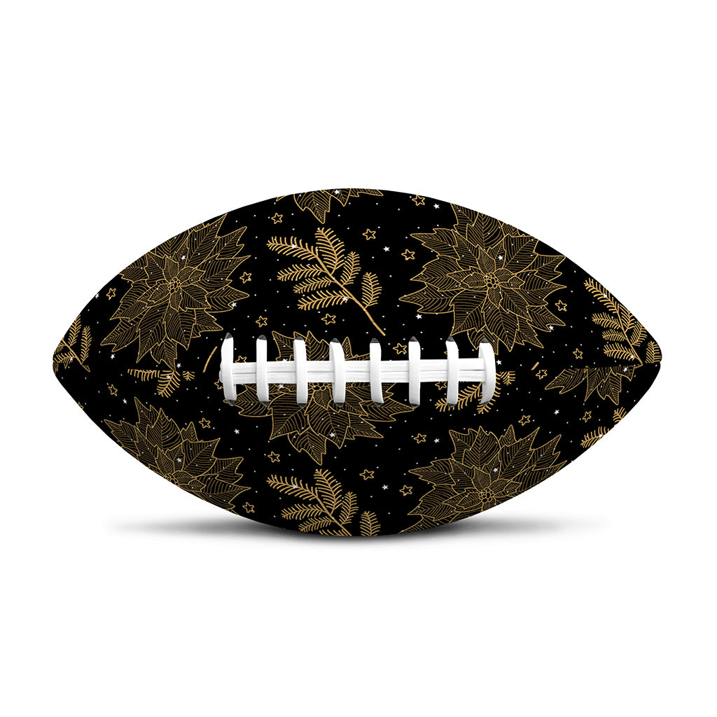 Merry Christmas Poinsettia Pattern Print Rugby Ball