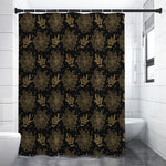Merry Christmas Poinsettia Pattern Print Shower Curtain