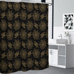 Merry Christmas Poinsettia Pattern Print Shower Curtain